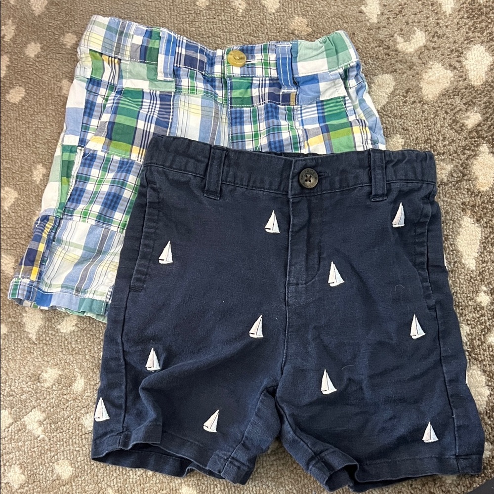 Janie and Jack Navy and Plaid Kids Shorts